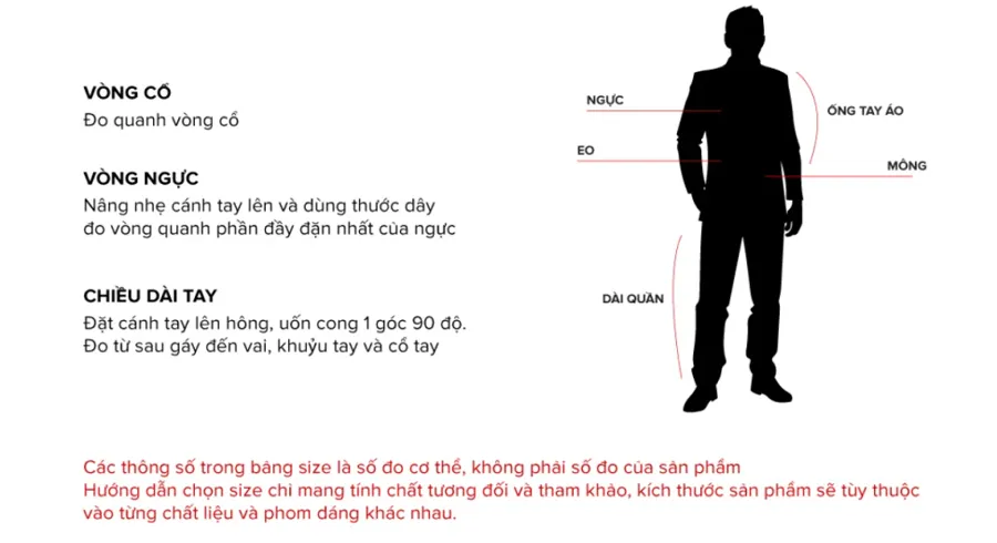 Cách lấy số đo cơ thể để chọn size áo GAP nam