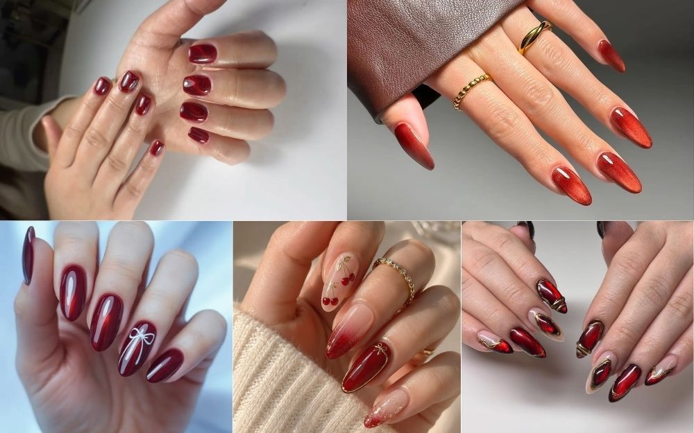 Top 50+ Mẫu Nail Đỏ Mắt Mèo Đẹp Sang Chảnh, Tôn Da 2026 - 8