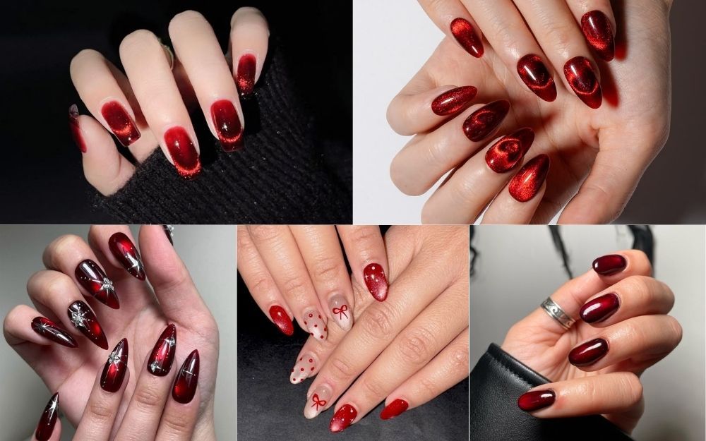 Top 50+ Mẫu Nail Đỏ Mắt Mèo Đẹp Sang Chảnh, Tôn Da 2026 - 9