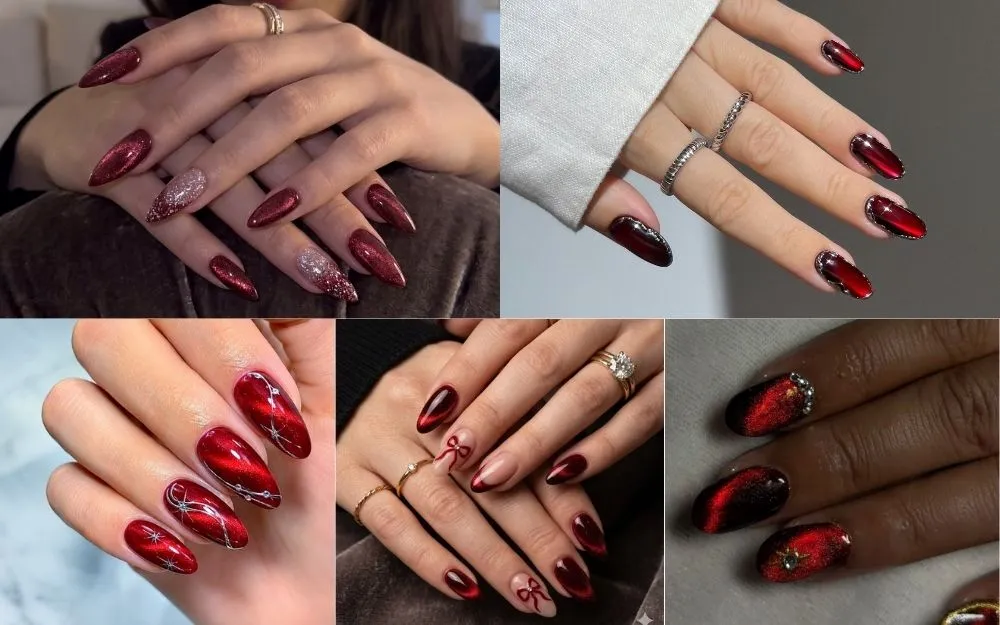 Top 50+ Mẫu Nail Đỏ Mắt Mèo Đẹp Sang Chảnh, Tôn Da 2026 - 1