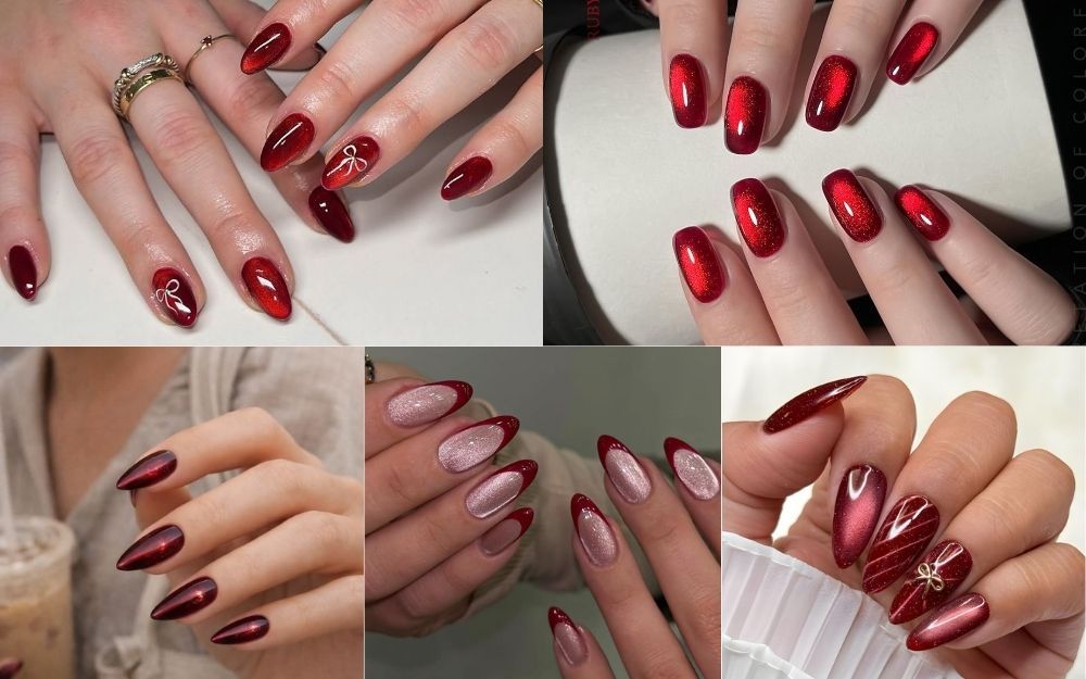 Top 50+ Mẫu Nail Đỏ Mắt Mèo Đẹp Sang Chảnh, Tôn Da 2026 - 2