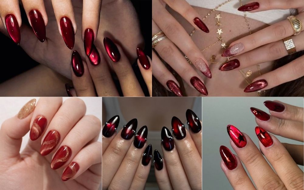 Top 50+ Mẫu Nail Đỏ Mắt Mèo Đẹp Sang Chảnh, Tôn Da 2026 - 5