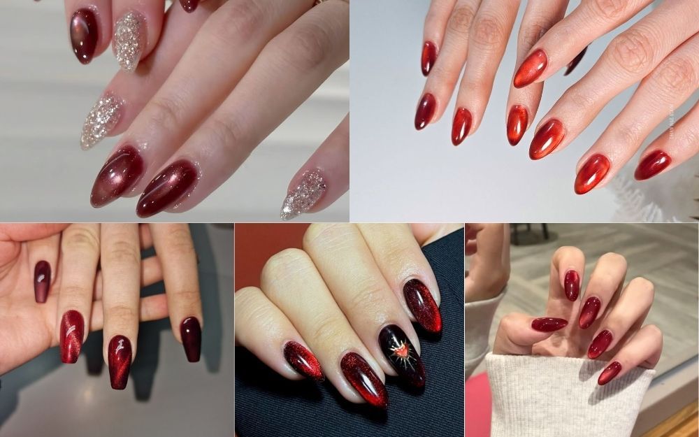 Top 50+ Mẫu Nail Đỏ Mắt Mèo Đẹp Sang Chảnh, Tôn Da 2026 - 7