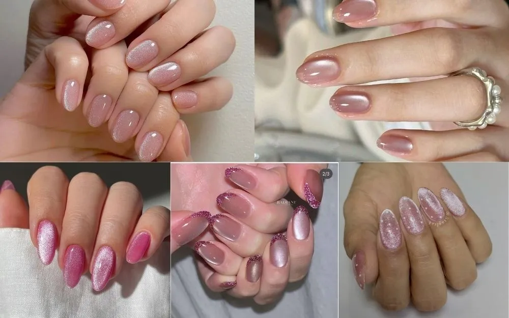 Top 50+ Mẫu Nail Hồng Mắt Mèo Đẹp, Bling Bling, Sang Chảnh 2026 - 5