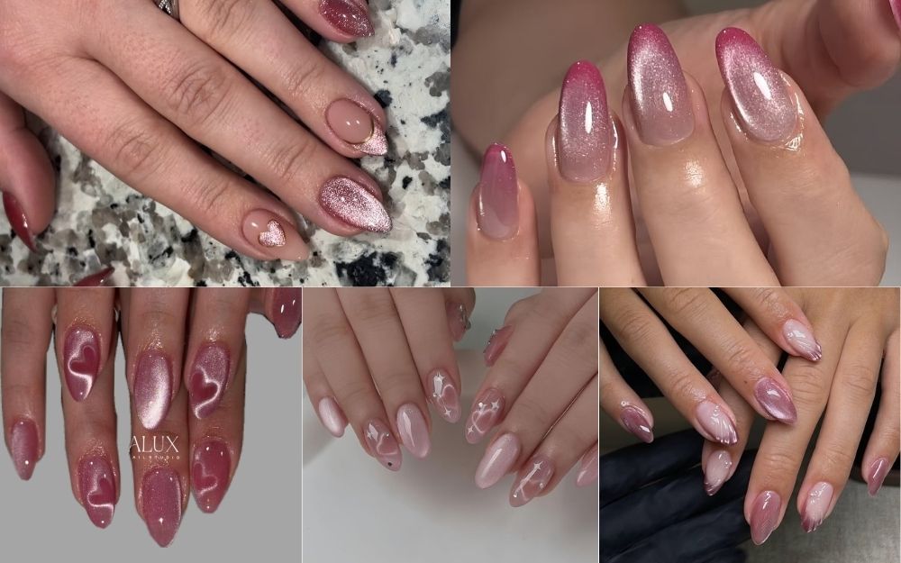 Top 50+ Mẫu Nail Hồng Mắt Mèo Đẹp, Bling Bling, Sang Chảnh 2026 - 8