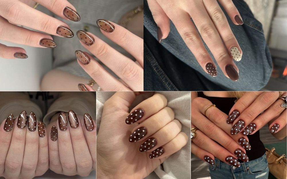 Top 20+ Mẫu Nail Nâu Chấm Bi Đẹp Sang Chảnh, Tôn Da Trending - 1