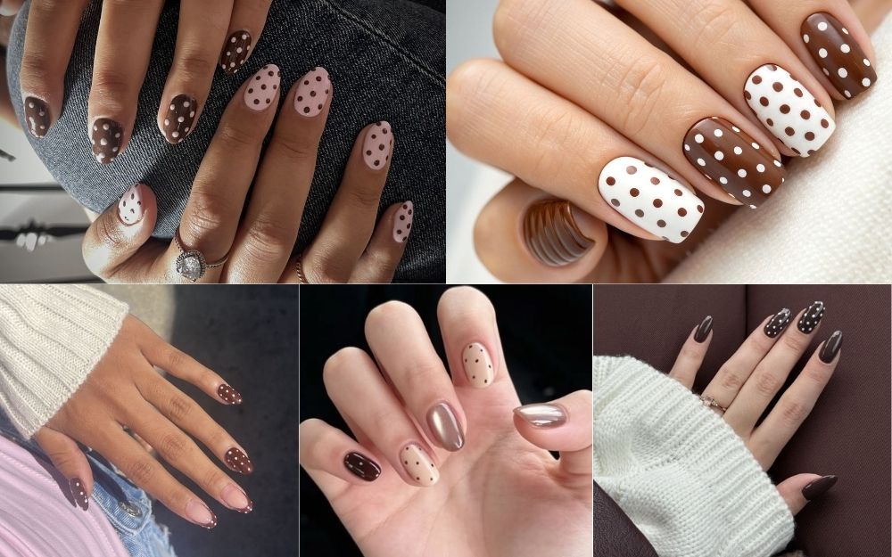 Top 20+ Mẫu Nail Nâu Chấm Bi Đẹp Sang Chảnh, Tôn Da Trending - 2