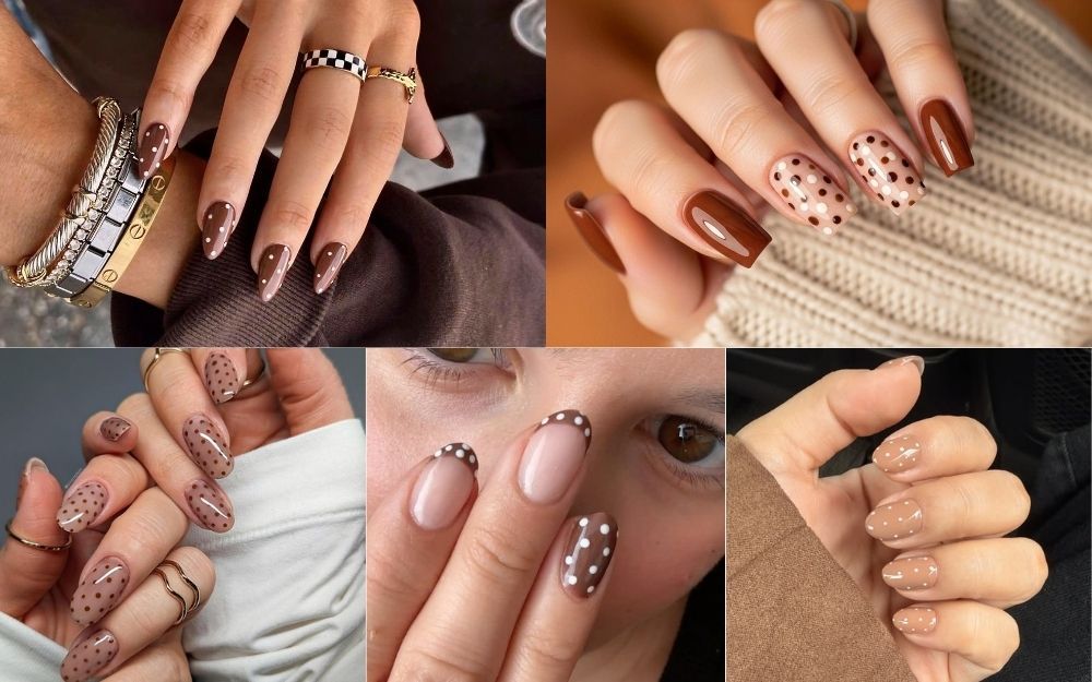 Top 20+ Mẫu Nail Nâu Chấm Bi Đẹp Sang Chảnh, Tôn Da Trending - 3