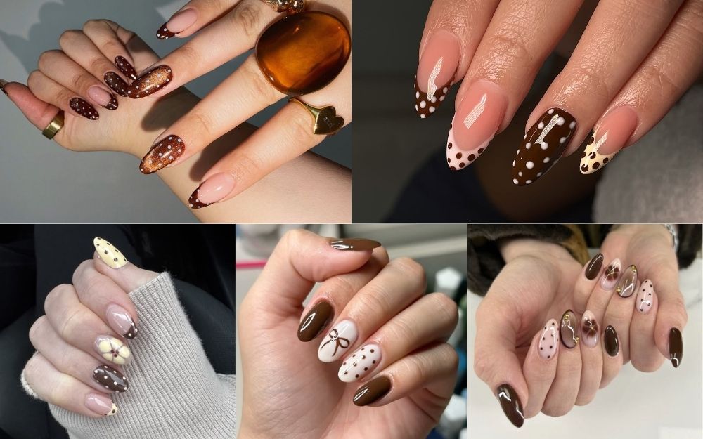 Top 20+ Mẫu Nail Nâu Chấm Bi Đẹp Sang Chảnh, Tôn Da Trending - 4