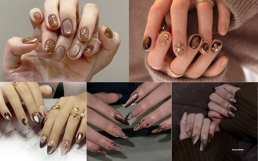 99+ Mẫu Nail Nâu Mắt Mèo Đẹp, Sang Chảnh & Tôn Da 2026 - 9