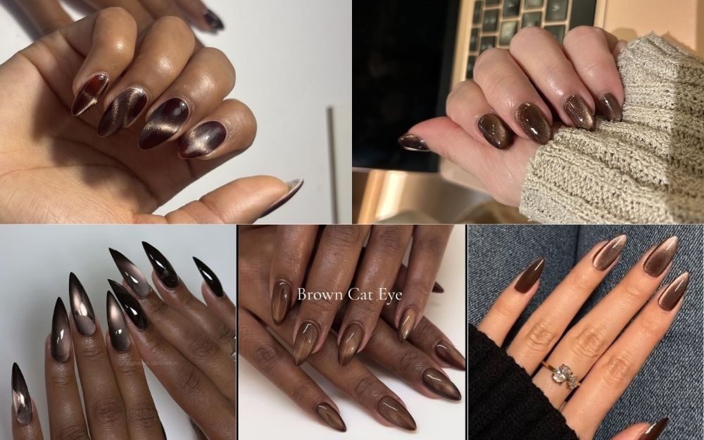99+ Mẫu Nail Nâu Mắt Mèo Đẹp, Sang Chảnh & Tôn Da 2026 - 1