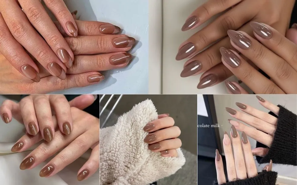 TOP 35+ Mẫu Nail Nâu Sữa Sang Chảnh, Tôn Da Trending 2026 - 1