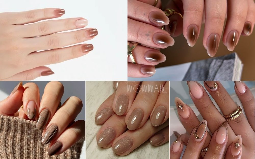 TOP 35+ Mẫu Nail Nâu Sữa Sang Chảnh, Tôn Da Trending 2026 - 7