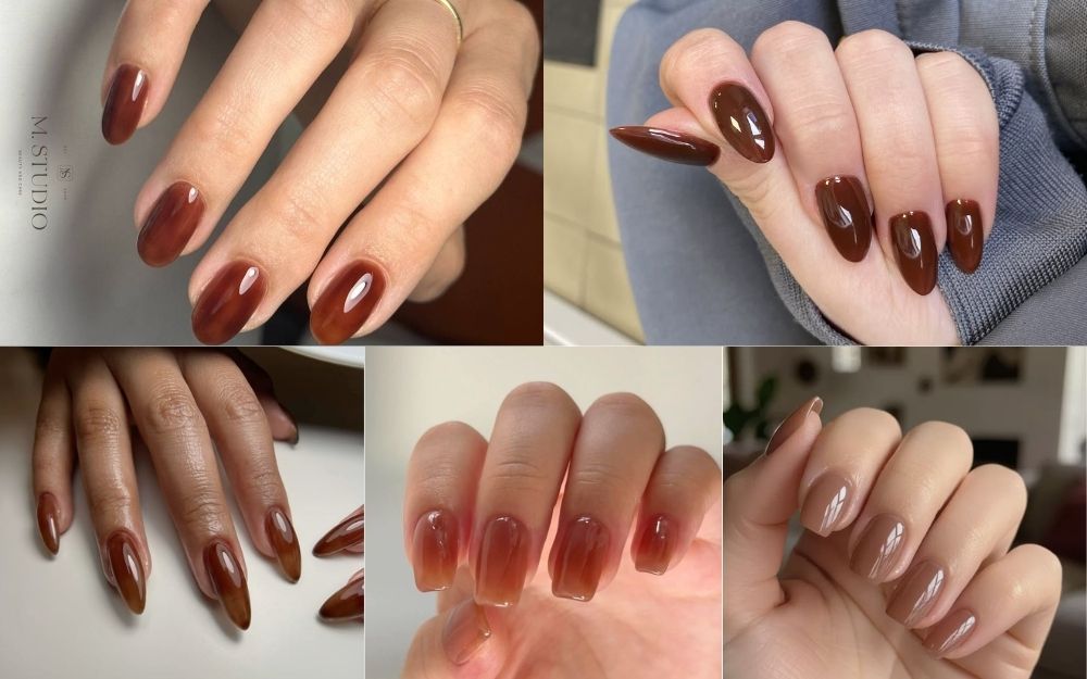 Gợi Ý 50+ Mẫu Nail Nâu Thạch Tôn Da, Được Ưa Chuộng 2026 - 1
