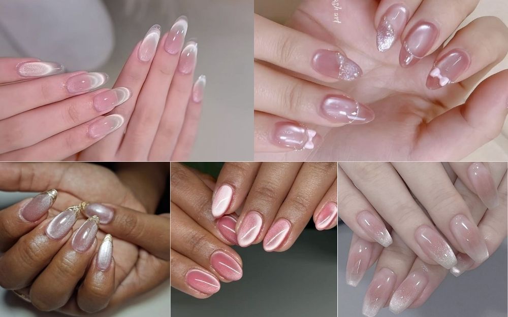 Top 50 Mẫu Nail Trắng Hồng Thạch Đẹp Trong Veo, Tôn Da 2026 - 8