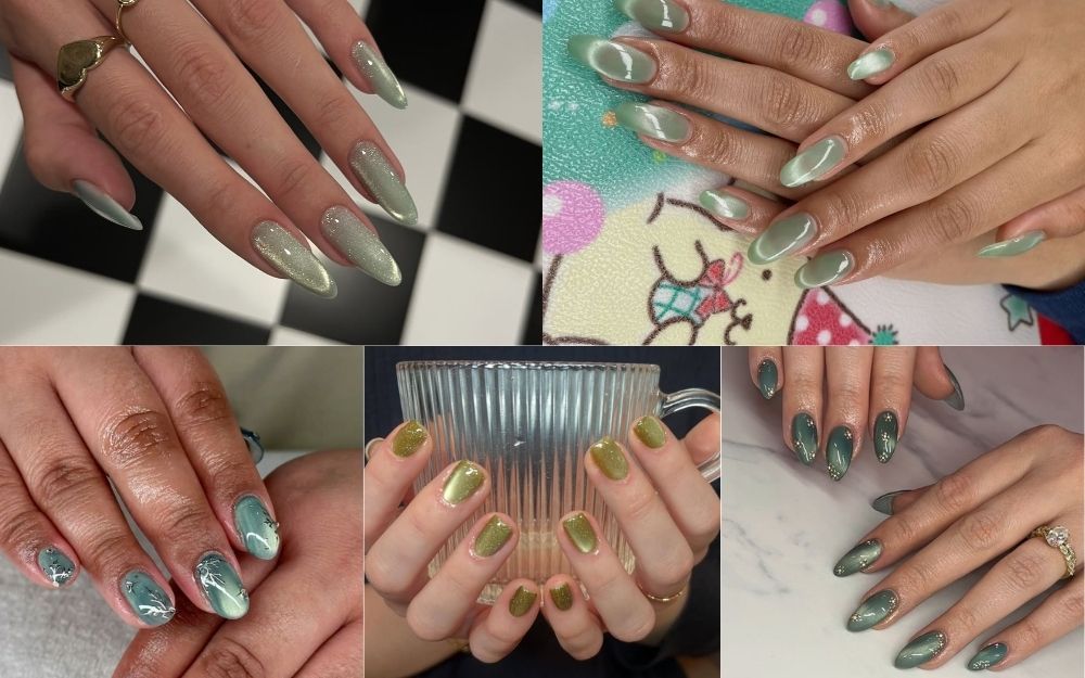 TOP 50+ Mẫu Nail Xanh Mắt Mèo Đẹp, Sang Chảnh, Chuẩn Trend 2026 - 9