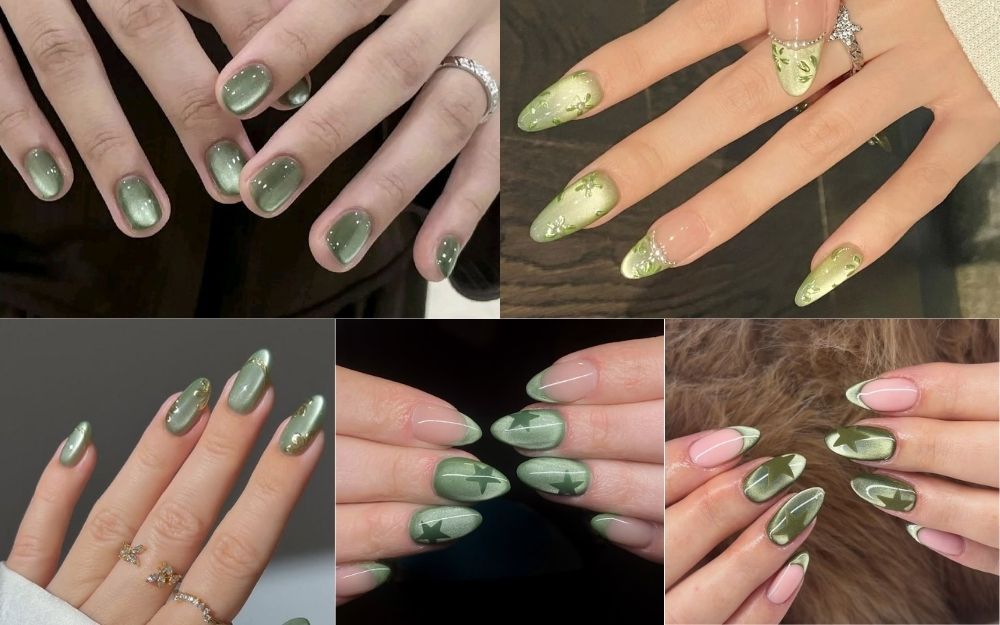TOP 50+ Mẫu Nail Xanh Mắt Mèo Đẹp, Sang Chảnh, Chuẩn Trend 2026 - 10
