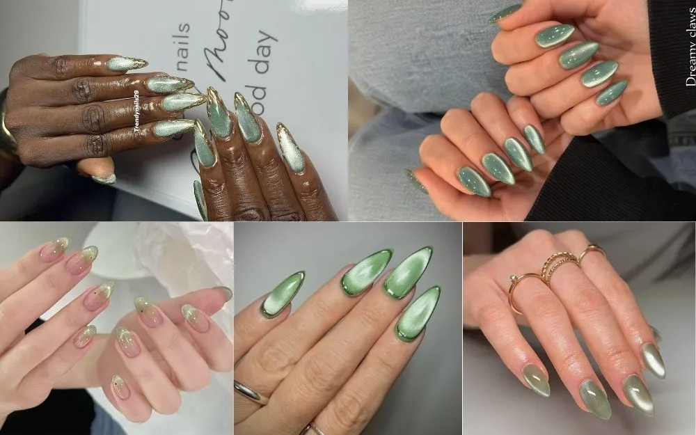 TOP 50+ Mẫu Nail Xanh Mắt Mèo Đẹp, Sang Chảnh, Chuẩn Trend 2026 - 1