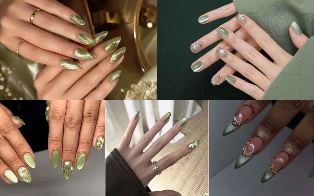 TOP 50+ Mẫu Nail Xanh Mắt Mèo Đẹp, Sang Chảnh, Chuẩn Trend 2026 - 2
