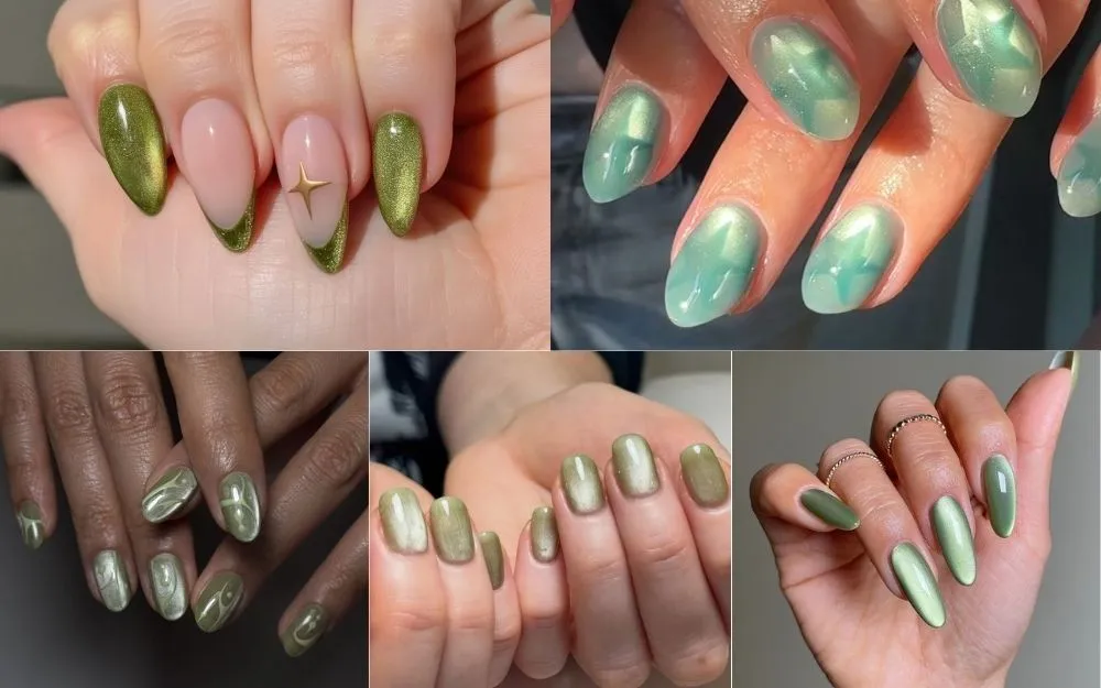 TOP 50+ Mẫu Nail Xanh Mắt Mèo Đẹp, Sang Chảnh, Chuẩn Trend 2026 - 3