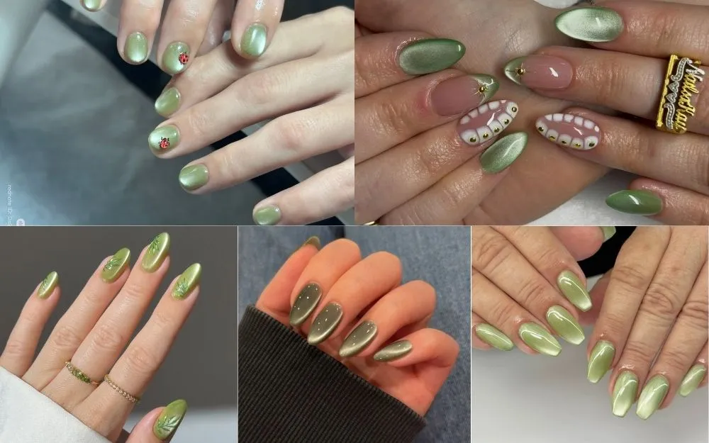 TOP 50+ Mẫu Nail Xanh Mắt Mèo Đẹp, Sang Chảnh, Chuẩn Trend 2026 - 4