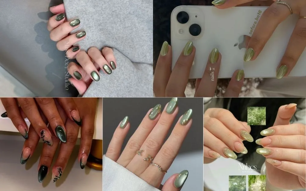 TOP 50+ Mẫu Nail Xanh Mắt Mèo Đẹp, Sang Chảnh, Chuẩn Trend 2026 - 5