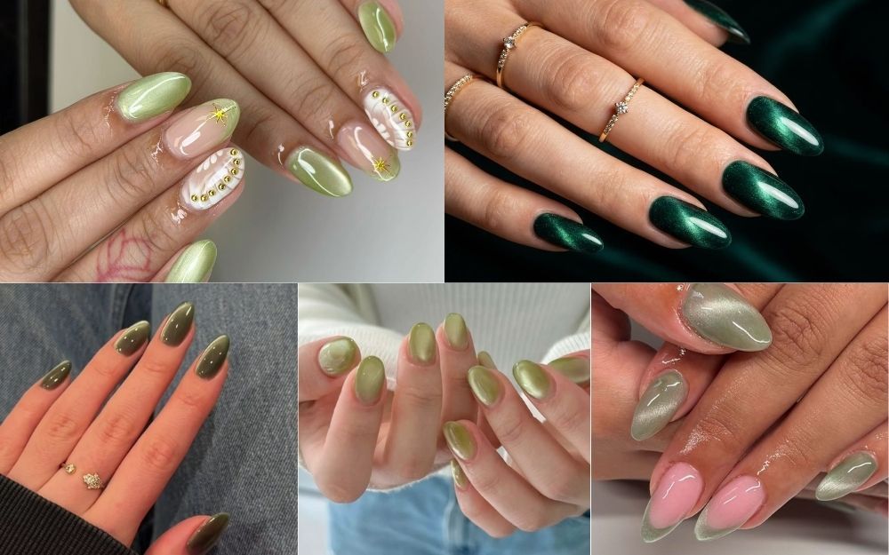 TOP 50+ Mẫu Nail Xanh Mắt Mèo Đẹp, Sang Chảnh, Chuẩn Trend 2026 - 6