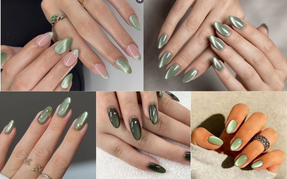 TOP 50+ Mẫu Nail Xanh Mắt Mèo Đẹp, Sang Chảnh, Chuẩn Trend 2026 - 8