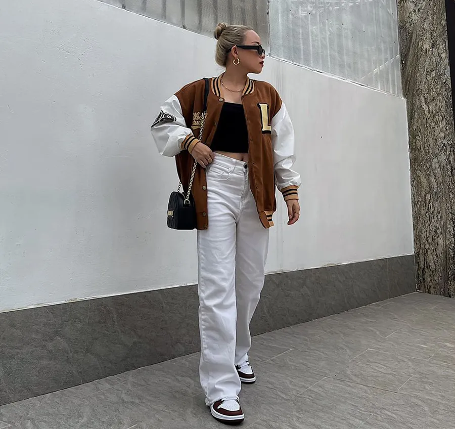 Varsity Jacket Và Quần Tây Thanh Lịch