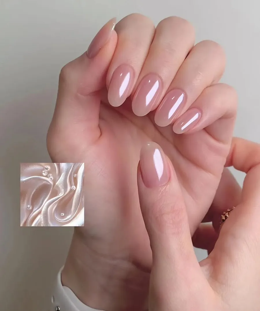 Ballet nails chrome hồng