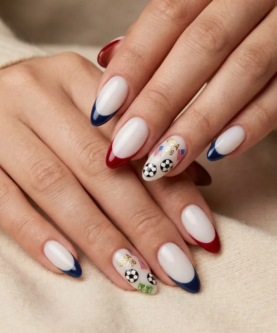 Nail retro mang đậm tinh thần thể thao