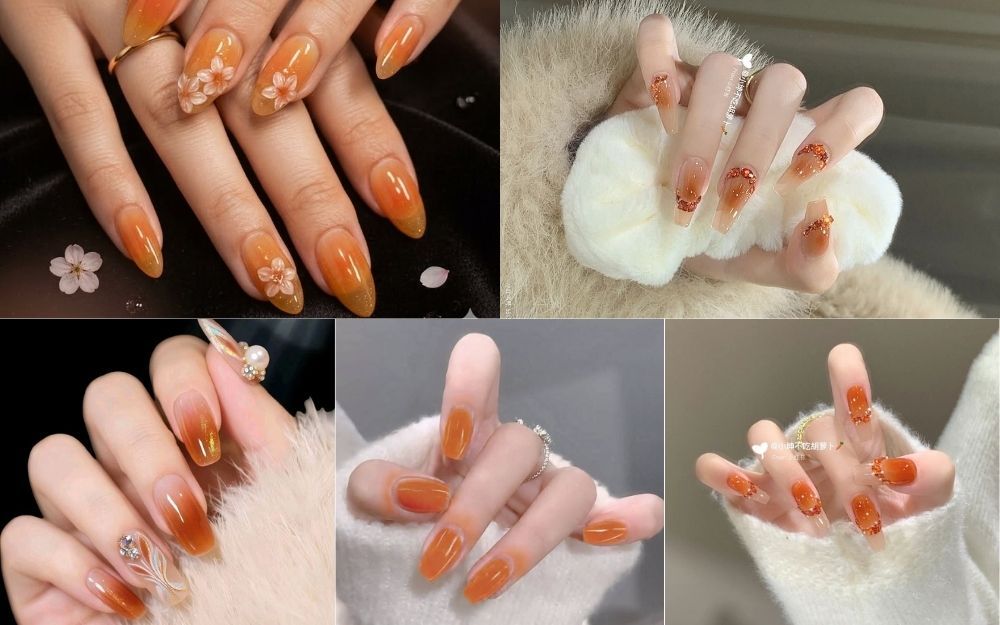 Bật Mí Các Mẫu Nail Màu Cam Thạch Tôn Da, Cực Tinh Tế Cho Nàng - 1