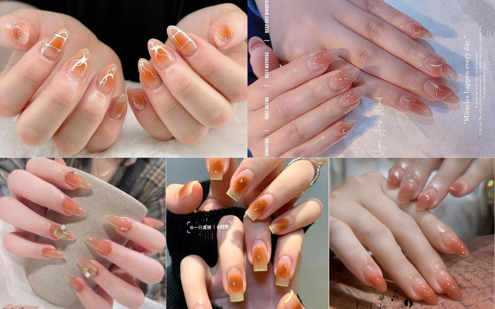 Bật Mí Các Mẫu Nail Màu Cam Thạch Tôn Da, Cực Tinh Tế Cho Nàng - 2
