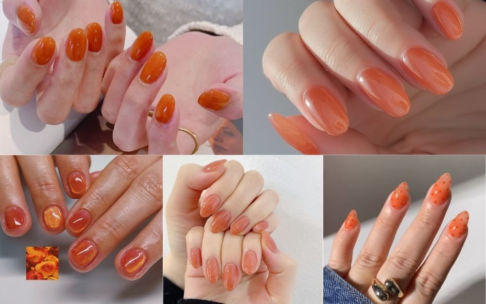Bật Mí Các Mẫu Nail Màu Cam Thạch Tôn Da, Cực Tinh Tế Cho Nàng - 4