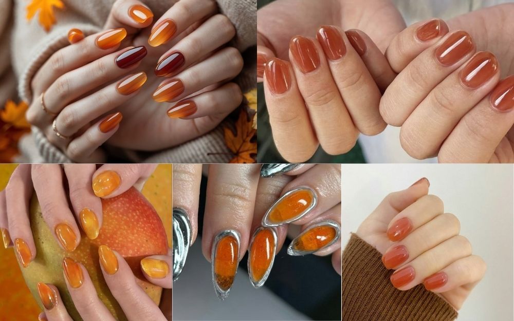 Bật Mí Các Mẫu Nail Màu Cam Thạch Tôn Da, Cực Tinh Tế Cho Nàng - 6