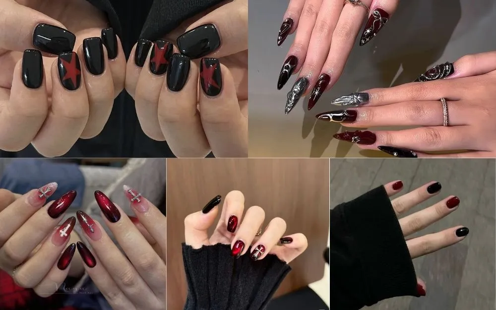 Top 30+ Mẫu Nail Đen Đỏ Đẹp Thời Thượng, Tôn Da Hot Trend - 1