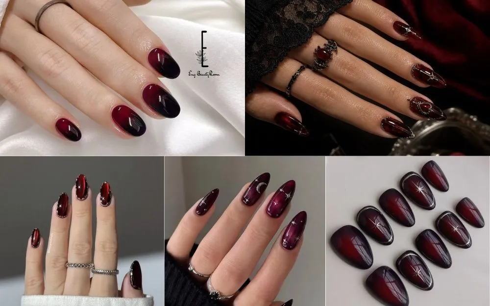 Top 30+ Mẫu Nail Đen Đỏ Đẹp Thời Thượng, Tôn Da Hot Trend - 4