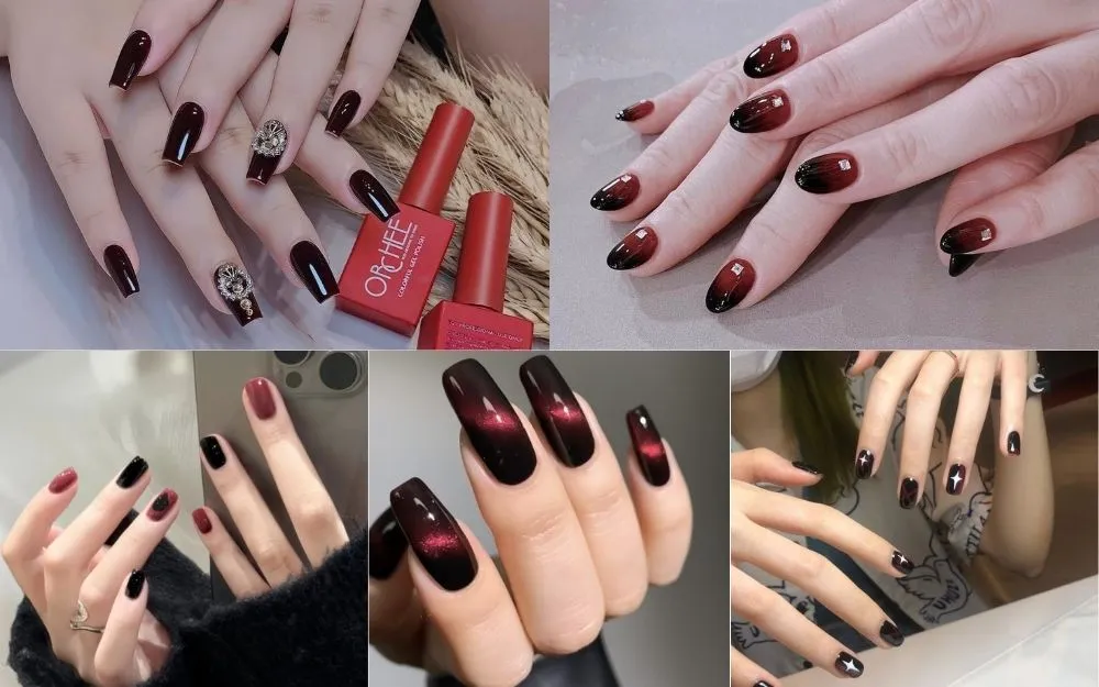 Top 30+ Mẫu Nail Đen Đỏ Đẹp Thời Thượng, Tôn Da Hot Trend - 5