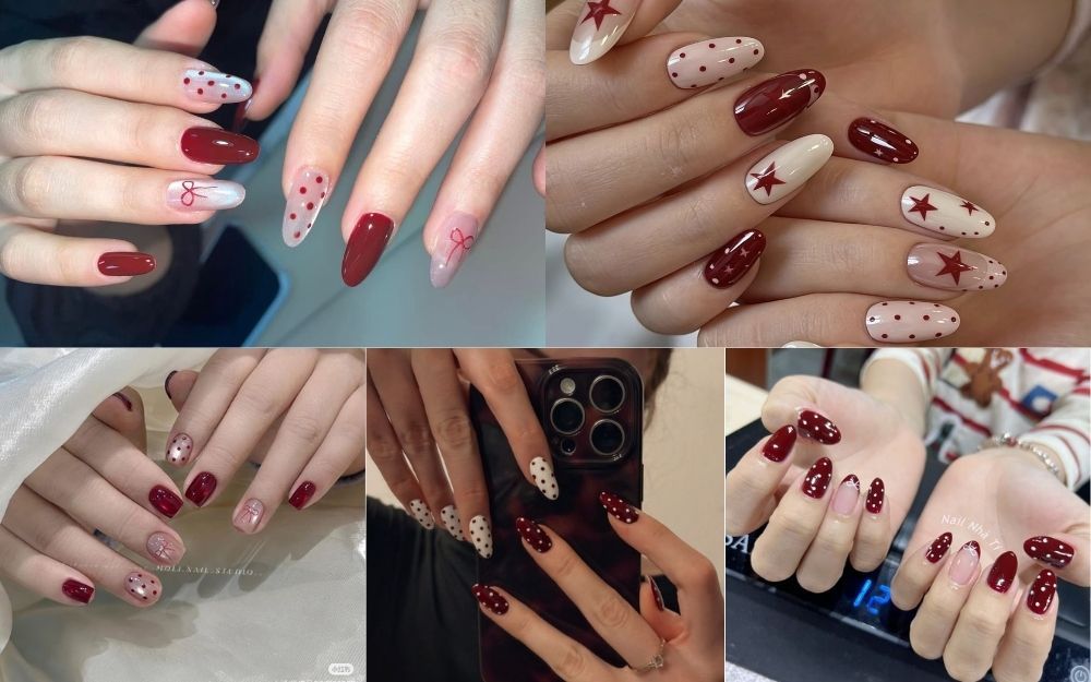 Top 20+ Mẫu Nail Đỏ Chấm Bi Đẹp, Trông Nghịch Ngợm 2026 - 2