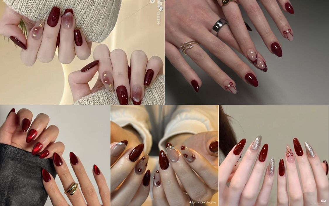 Top 30+ Mẫu Nail Đỏ Rượu Vang Sang Chảnh, Quyến Rũ 2026 - 2