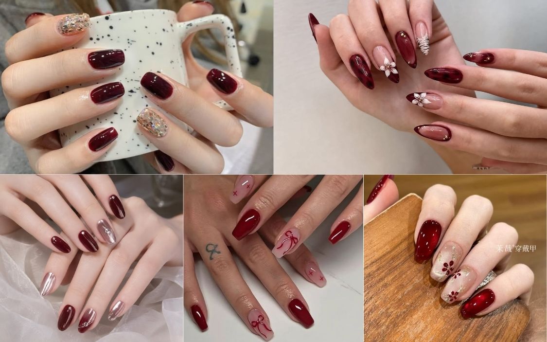 Top 30+ Mẫu Nail Đỏ Rượu Vang Sang Chảnh, Quyến Rũ 2026 - 3