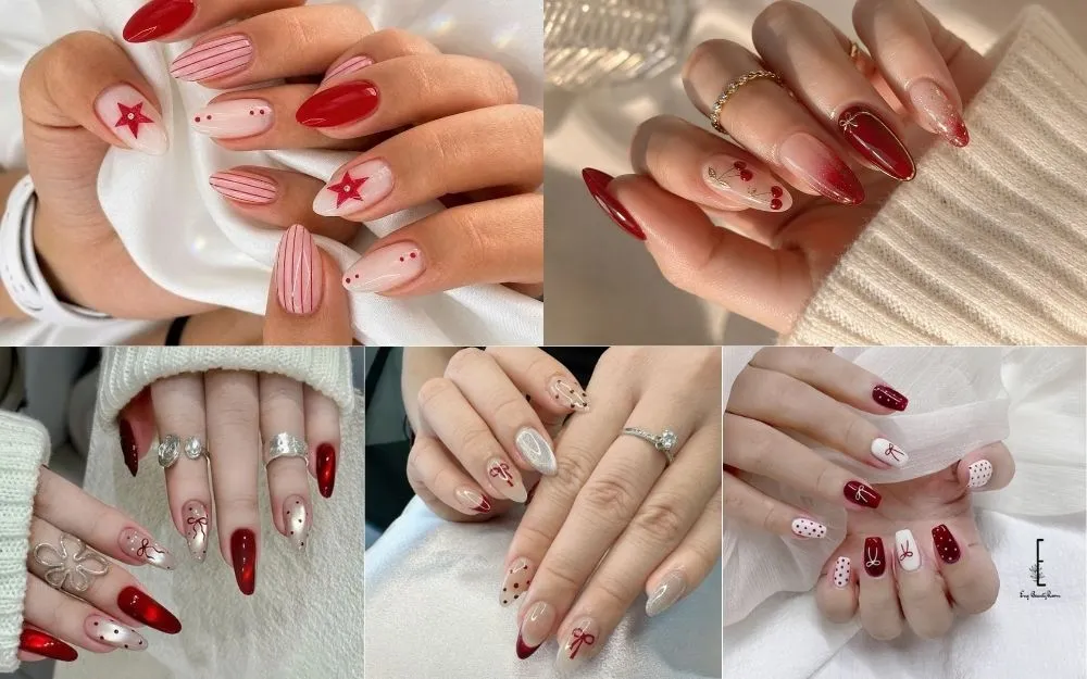 Top 30+ Mẫu Nail Đỏ Trắng Đẹp Mê Mẩn, Tôn Da & Sang Chảnh - 2