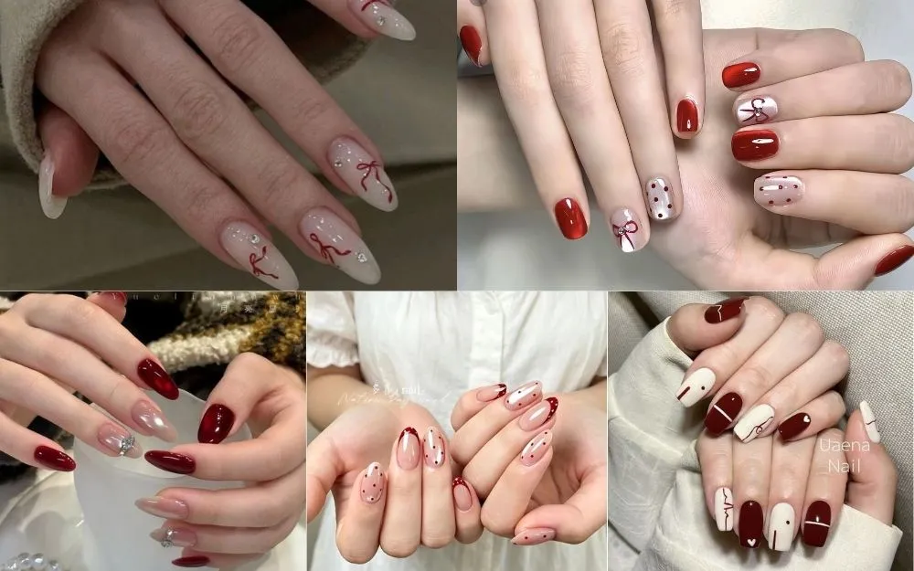 Top 30+ Mẫu Nail Đỏ Trắng Đẹp Mê Mẩn, Tôn Da & Sang Chảnh - 4