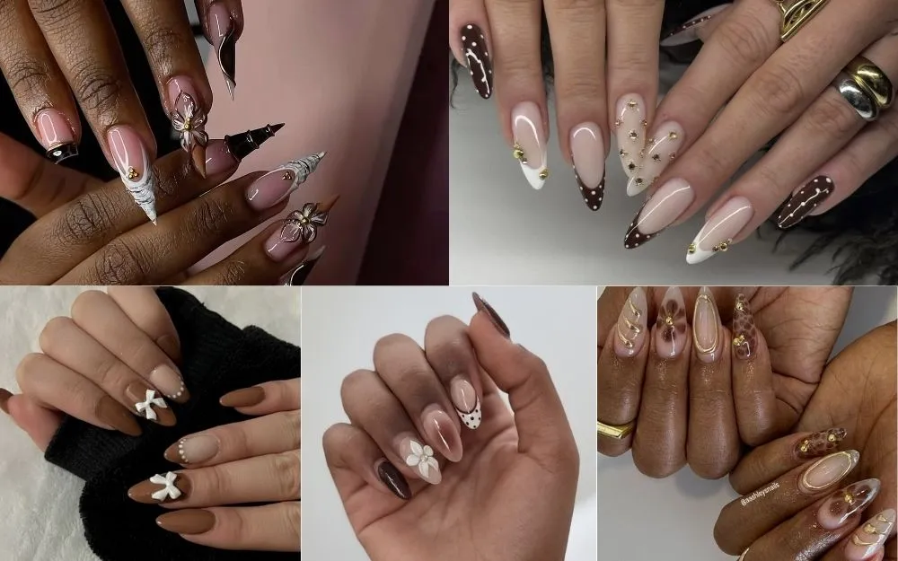 Gợi Ý 50+ Mẫu Nail Nâu Trắng Đẹp, Sang Chảnh, Tôn Da 2026 - 9