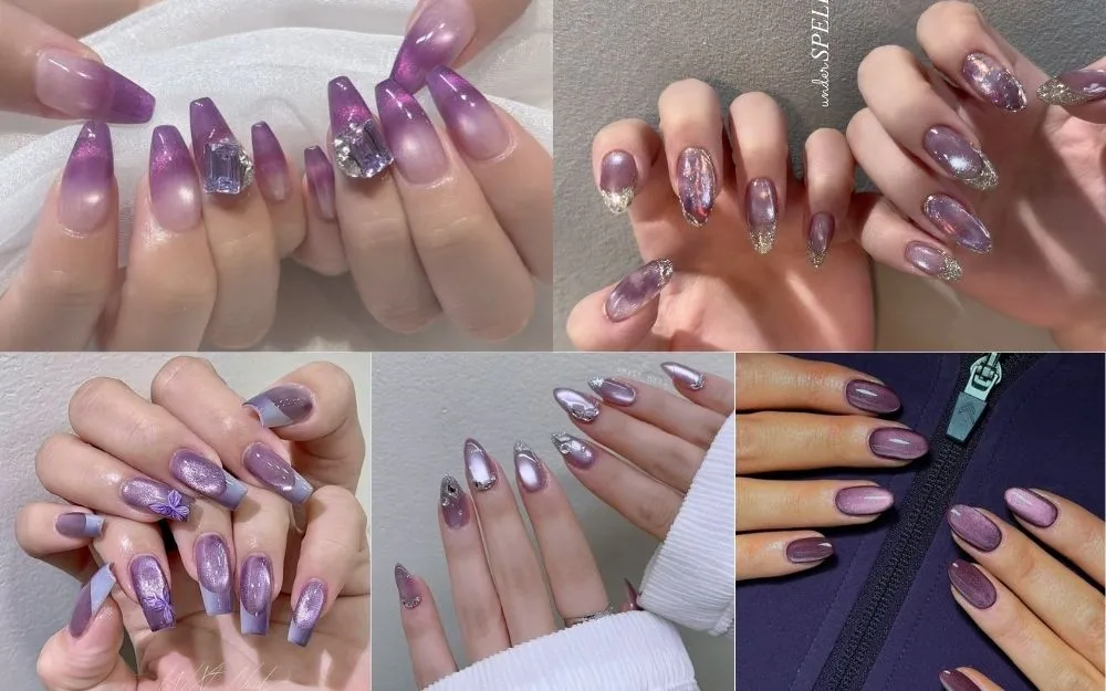 Top 30+ Mẫu Nail Tím Mắt Mèo Sang Chảnh, Cuốn Hút Năm 2026 - 1