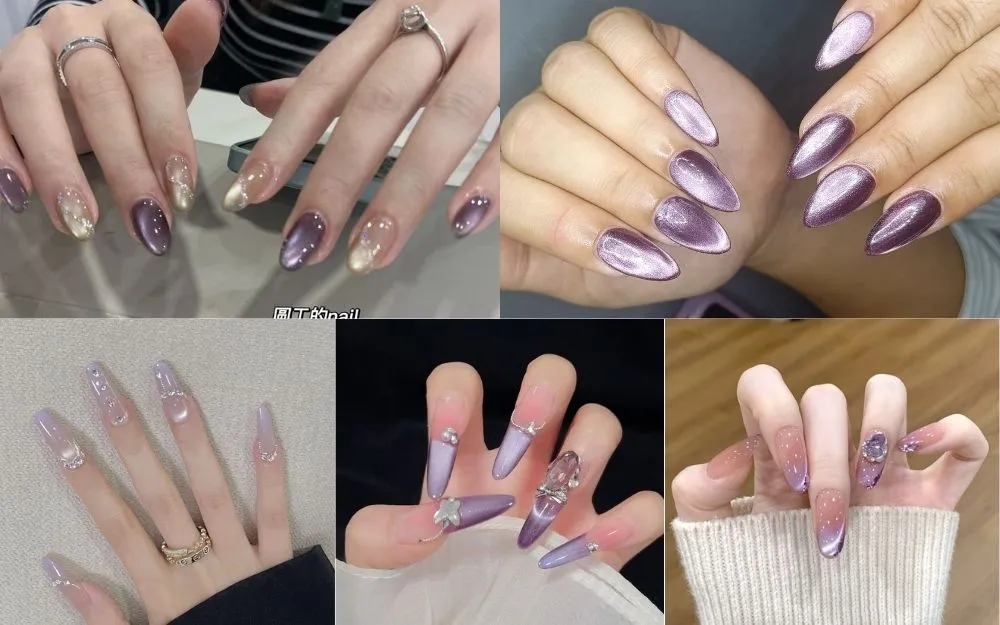 Top 30+ Mẫu Nail Tím Mắt Mèo Sang Chảnh, Cuốn Hút Năm 2026 - 4