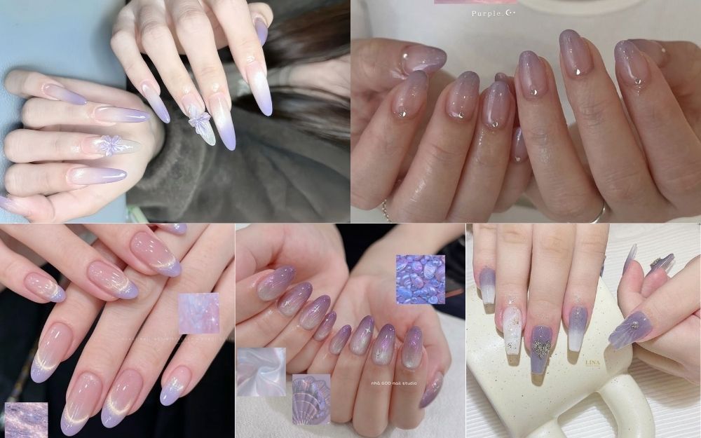 TOP 30+ Mẫu Nail Tím Ombre Đẹp Sành Điệu, Tôn Da Hot Trend 2026 - 2
