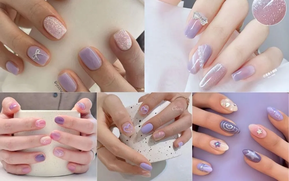 Top 50+ Mẫu Nail Tím Pastel Đẹp, Tôn Da, Trendy Cho Nàng - 10