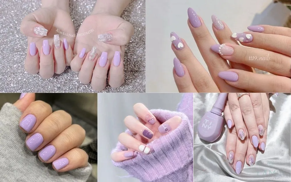 Gợi Ý 30+ Mẫu Nail Tím Sữa Đẹp Ngọt Ngào, Thời Thượng 2026 - 2