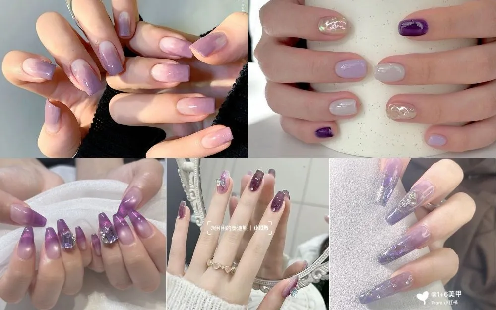 Top 50+ Mẫu Nail Tím Thạch Đẹp, Căng Mọng, Hot Trend 2026 - 10
